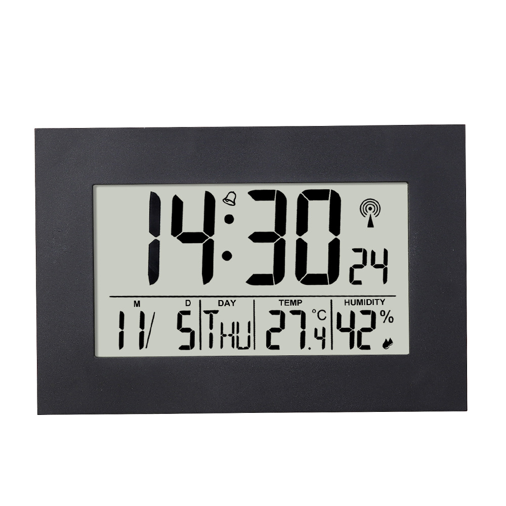 Horloge radio-pilotée noire (exclusivement pour l'Allemagne)