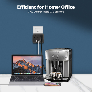 สินค้าใหม่เต้ารับ3ช่องและ USB 3ช่องเสียบผนังพร้อมช่องเสียบ USB PD 18W หลายช่อง - Product Image 6