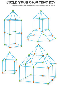DIY Stem oyuncak Fort binası takımı Forts oluşturucu inşaat Fort binası çadırı eğlenceli çocuk oyuncak eğitici Boys ve kızlar için - Product Image 2