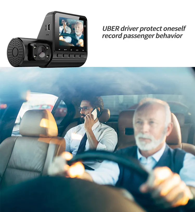 2 ''coche oculto DVR GPS WiFi lente dual/3 lentes de cámara 2022-cab2022 CÁMARA DE COCHE conductor de taxi autoprotección driv2022g grabadora