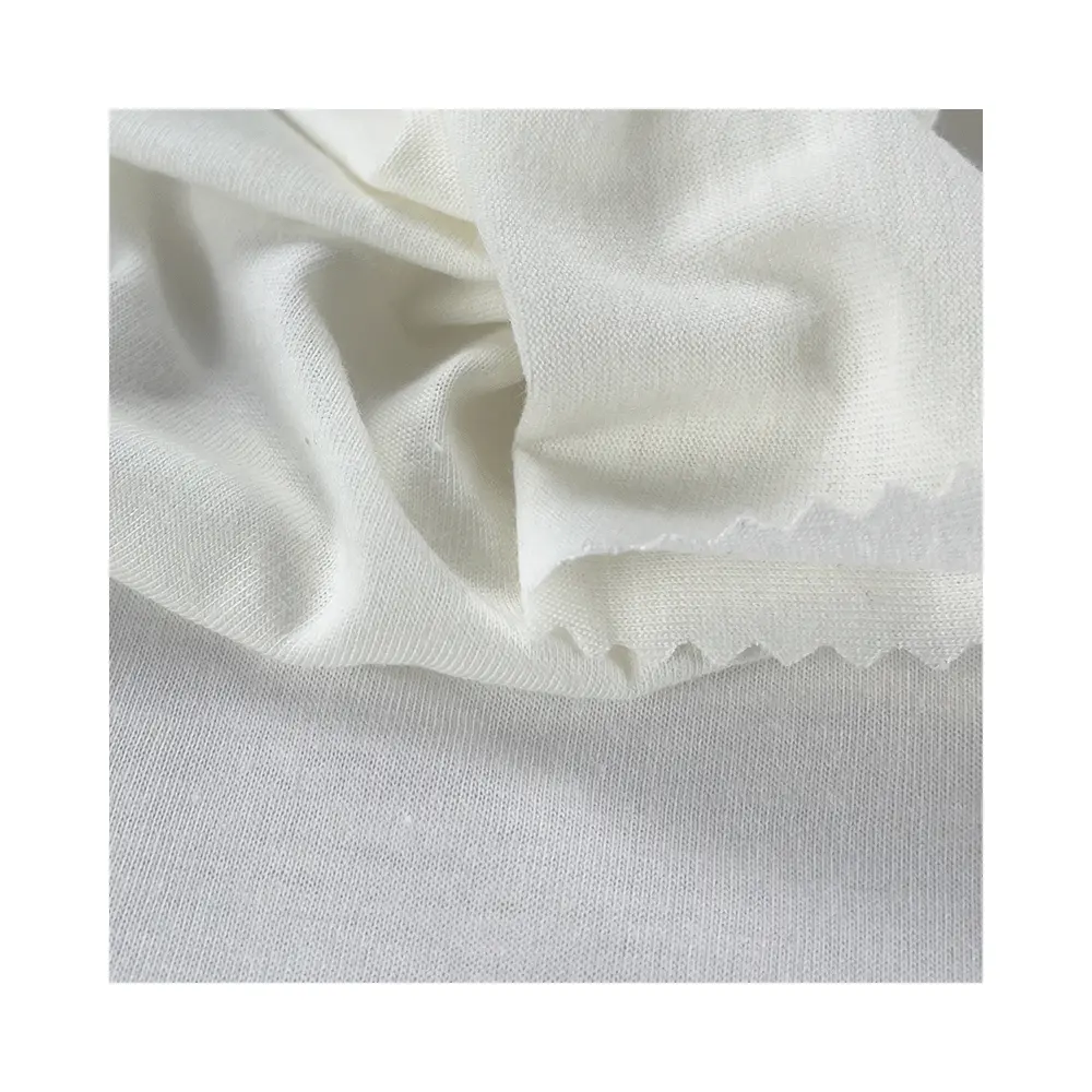 170 GSM 100 algodón suave y transpirable tejido de algodón liso único para coser tela de Jersey de algodón