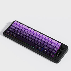 Teclado inalámbrico/cableado para juegos de 67 teclas-Teclado de membrana ultracompacto retroiluminado RGB personalizable con escritura silenciosa - Product Image 4