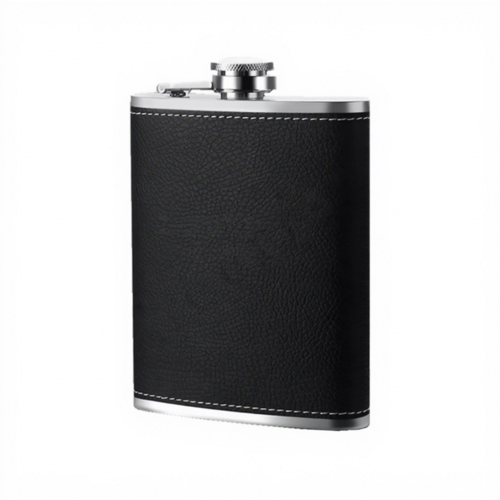 Flasques à whisky 8oz en cuir PU noir