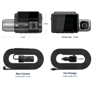 AD377 3 canales 4K Dash Cámara Coche DVR Cámaras Mini Grabadora de video oculta Vista frontal y trasera Grabación de vehículos 4K WIFI - Product Image 3
