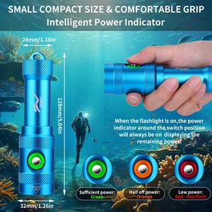 2024 New LED Diver Dive Light Aluminum Underwater Scuba Diving Flashlight Waterproof 18650 Rechargeable IP68 Diving <strong>Lamp</strong> - Product Image 2