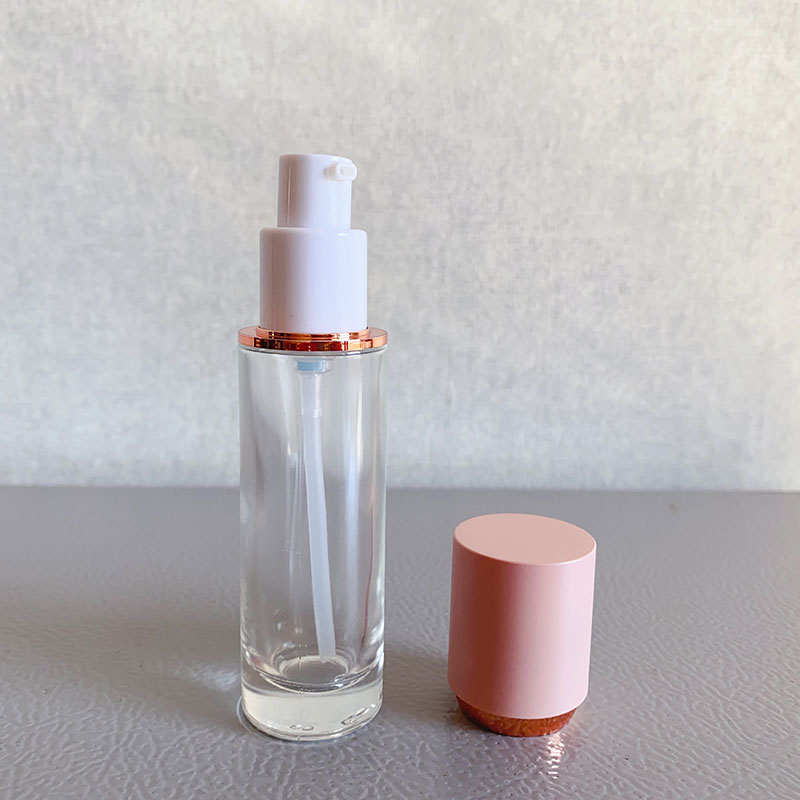 pink cover+clear bottle