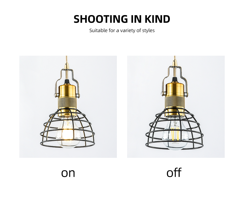 Retro Industrial Pendant Lights Semicircle Creative Coffee Shop Bar Table Single Head Wrought Iron Net Pot Lid Chandelier