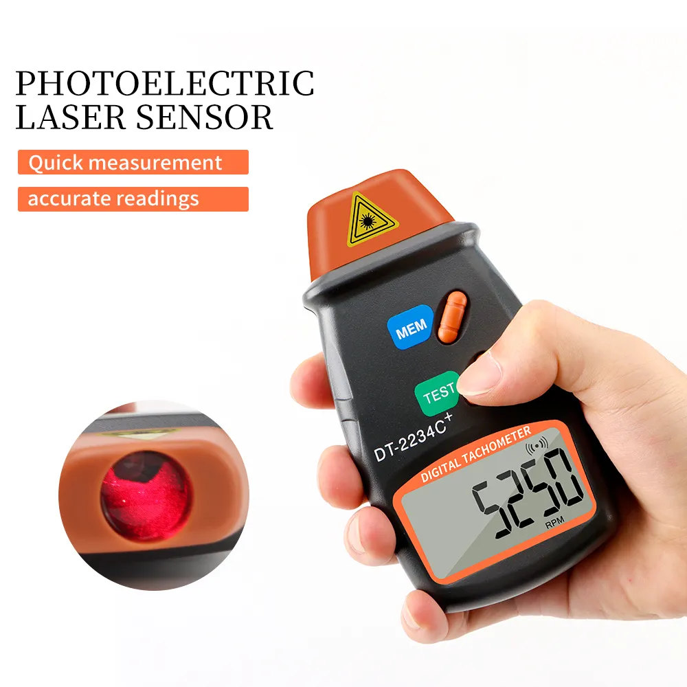 DT-2234C + LCD Tachimetro Contagiri Digitale Tester di Velocità Tester Laser Tachimetro Calibro