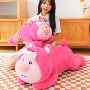ของเล่นรูปหมูและสตรอเบอร์รี่รูปหมูและหมีตัวใหญ่ของเล่นบนเตียงหมอนตุ๊กตาของขวัญวันเกิด - Product Image 2
