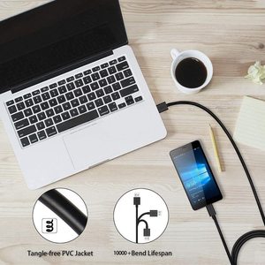 สายชาร์จข้อมูลพลาสติก USB ไปยัง V8ขนาดเล็กสำหรับ Samsung Galaxy S7 S6 J7 EDGE Note 5 Kindle MP3/MP4 PS4 - Product Image 3