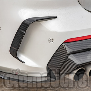 Oiomotors SQ Style Dry Carbon Fiber Rear Bumper Side Wind Canards Lip for BMW G22 G23 4Series