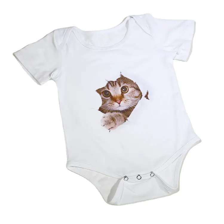 Customized picture Sublimation Blank Short Sleeve Infant Baby Climb clothes