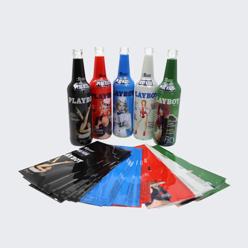 Op Maat Gemaakte Pet/Pvc Plastic Krimpfolie Print Wrap Label Krimphuls Label Voor Blikjes Fles Krimpkous Mouw