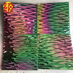 不锈钢天花板设计装饰屋顶水波图案豪华金属天花板装饰网格 - Product Image 3