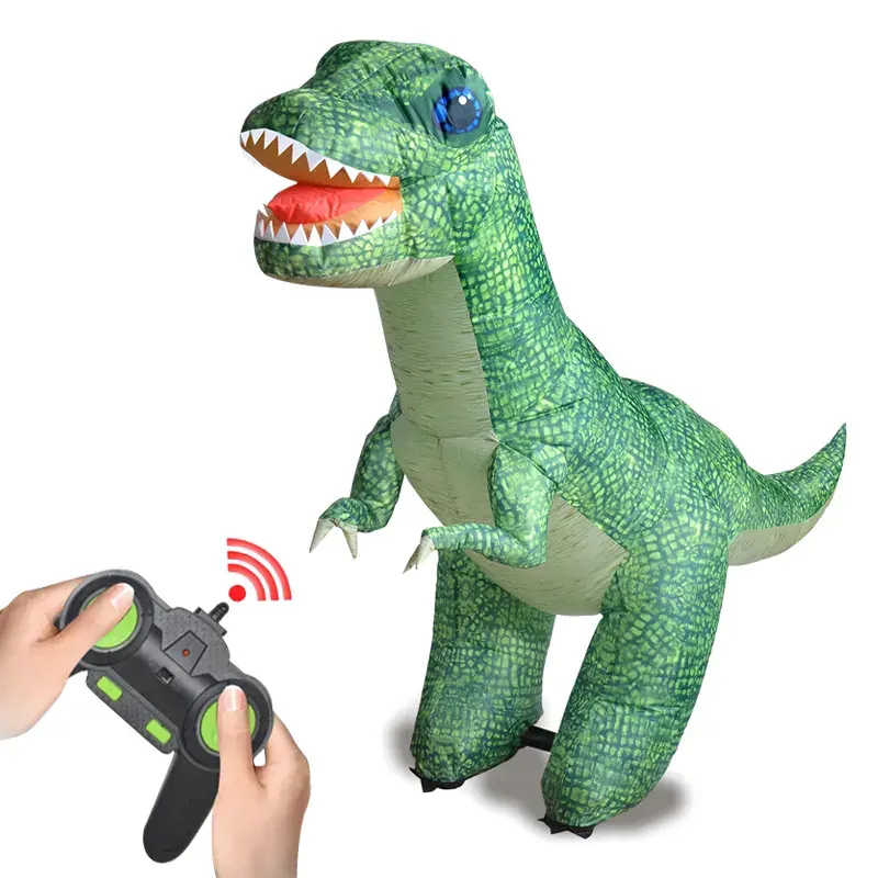 2.4G Inflável Animal Toy RC Tyrannosaurus Rex Simulação Andando Inflável Dinossauro Brinquedo Para Crianças