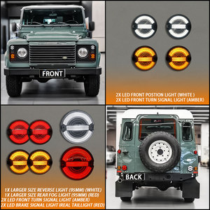 ランドローバーディフェンダー90110クラシックDrlインジケーターカーリアLEDヘッドターンシグナルライトキットセット用 - Product Image 4