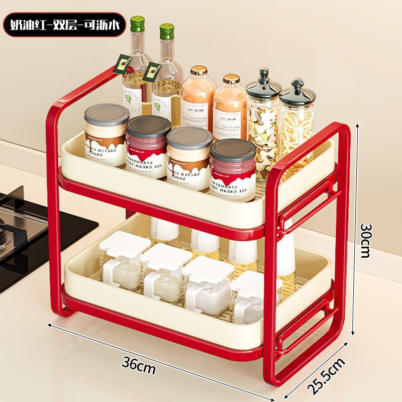 Escurridor de vasos de agua (rojo crema, dos niveles)