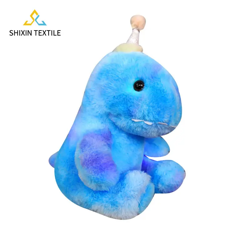 Il peluche personalizzato all'ingrosso della fabbrica si illumina al buio peluche peluche Led dinosauro per giocattoli per bambini