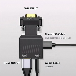 HOT 1080P Male to Female Converter+Audio <strong>Input</strong> Data PC to TV Converter From VGA to <strong>HDMI</strong> Adapter Adaptor