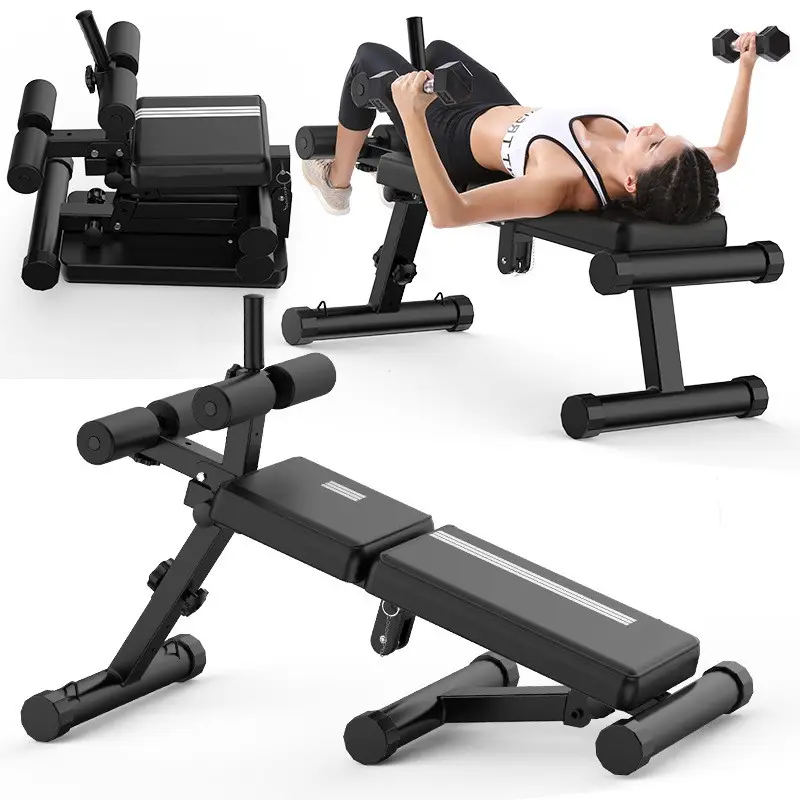 Cadeira abdominal dobrável multifuncional para bancada doméstica e levantamento de peso para sua rotina de fitness