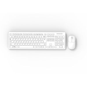 书房家庭最佳销售白色全尺寸无线电脑键盘鼠标套装 - Product Image 1
