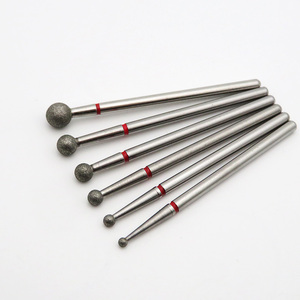 Kırmızı tırnak elmas Bur yuvarlak top elmas tırnak süsü matkap ucu manikür tırnağı freze kesicisi boyutu 1.8 2.3 3.0 3.5 4.0 5.0 - Product Image 1