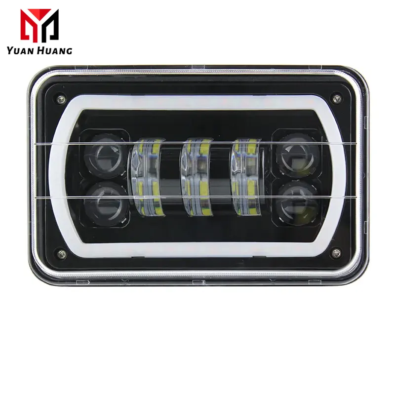 50W LED Light Sealed Beam Headlamp with White DRL Yellow 4x6 Inch Motorcycle Headlight for Suzuki