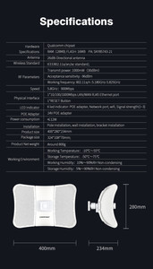 Tốt Nhất Mua Comfast Hướng 26dbi 11Km Gigabit Comfast Ngoài Trời Wifi CPE 5.8Ghz 900Mbps PoE Không Dây Cầu Điểm Đến Điểm - Product Image 6