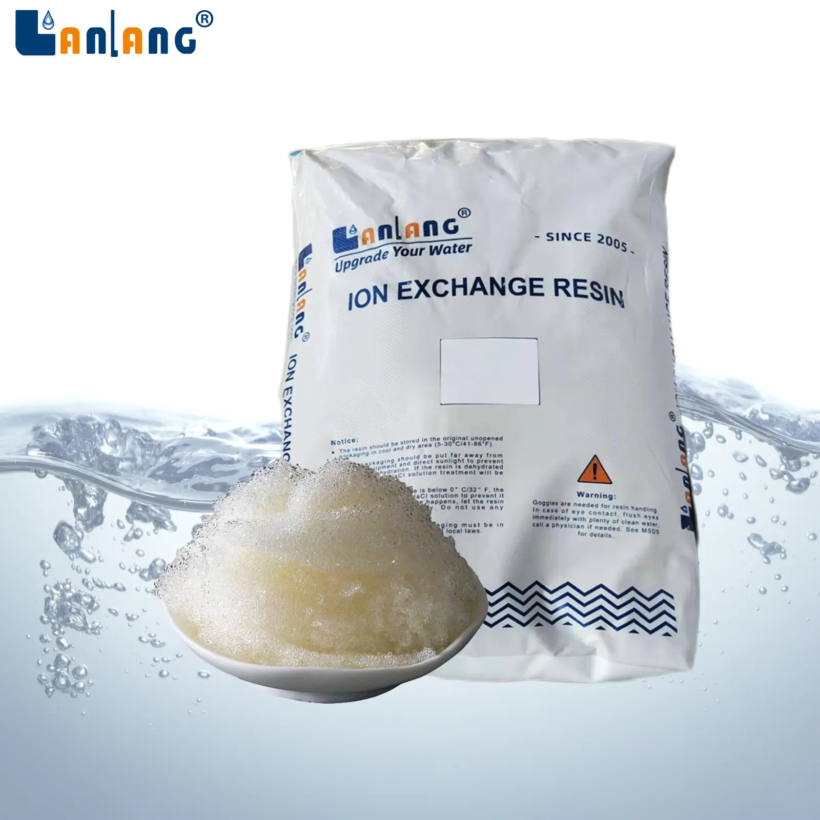 Resina de intercambio de aniones de base fuerte Utilizado para el limpiador orgánico, decoloración de azúcar.