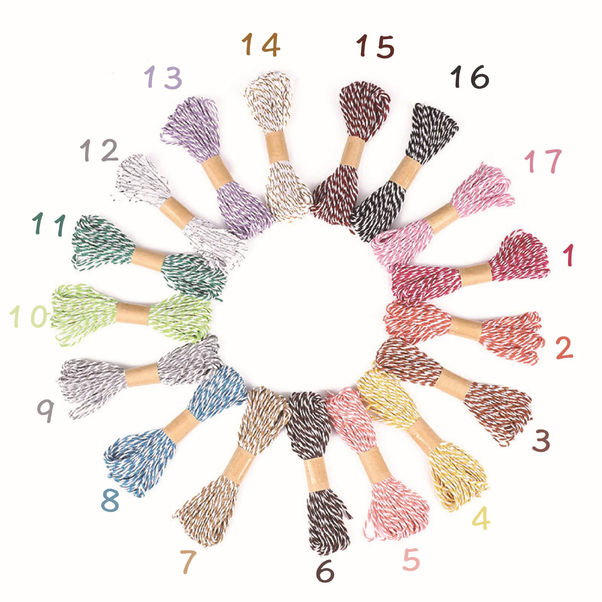 Cuerda de algodón gris y blanco No. 9, 20 metros.