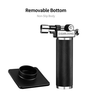 Xách tay mạnh mẽ ngọn đuốc Bật lửa máy bay phản lực ngọn lửa bơm lại xì gà butan hút thuốc xì gà bảng Bật lửa bật lửa cho xì gà - Product Image 4