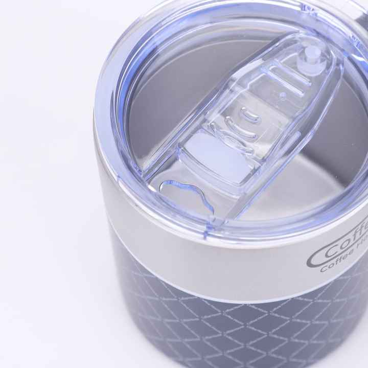 Wieder verwendbare Becher Becher Auslaufs ichere Metall becher Edelstahl Vakuum Travel 12oz Kaffeetasse mit Griff