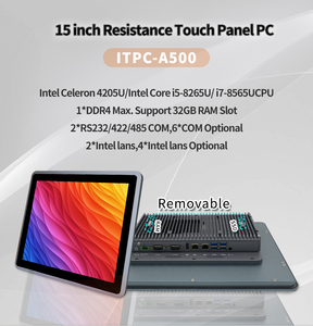 new embedded industrial pc 15 inch Core i5-8265U Quad core touch panel pc Support 9V - 36V wide voltage <strong>Input</strong> - Product Image 2