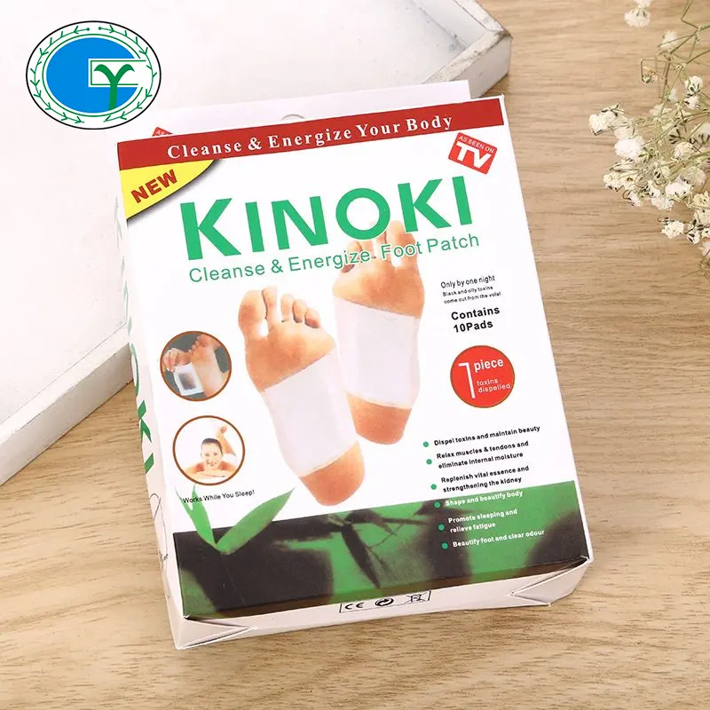 Coussinets de pieds nettoyants japon, 10 pièces par boîte, Patch de pieds au sel de gingembre, coussinets de pieds détoxifiants Kinoki