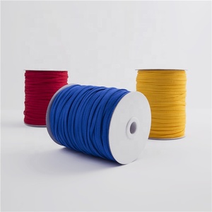 Stock 5mm Sewing <strong>Color</strong> Flat Band Rope Earloop Cord Stretch Knit Braided Elastic Cord <strong>String</strong> - Product Image 3