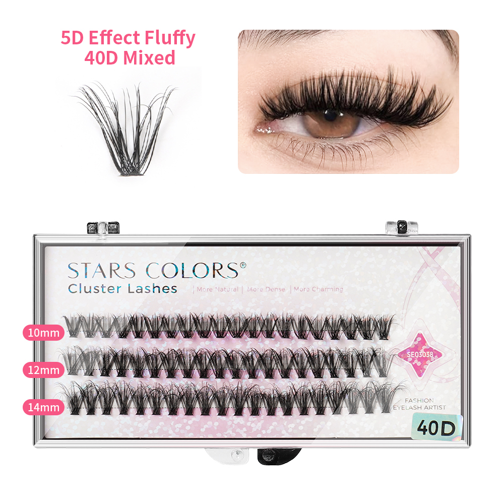 40D -3 ROWS lash cluster-Mixed length