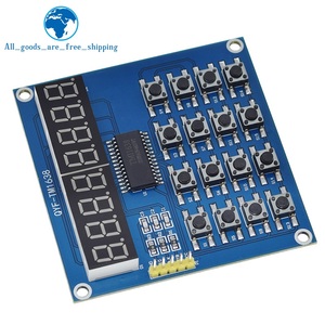 TZT TM1638 Display digitale a LED a 8 Bit scheda a tubo digitale a 3 fili 16 tasti 8 Bit tastiera scansione e chiave LED modulo per Arduino - Product Image 6