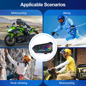 Gran oferta, intercomunicador impermeable para motocicleta con batería grande, sistema de intercomunicación para casco de 2 personas, auriculares - Product Image 6