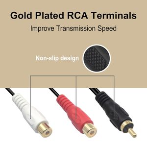 <strong>RCA</strong> Y <strong>Splitter</strong>, <strong>RCA</strong> <strong>1</strong> Male to <strong>2</strong> Female Stereo Audio Cable Adapter for Subwoofer, Car Radio, Amplifier, TV, Digital Audio - Product Image 5