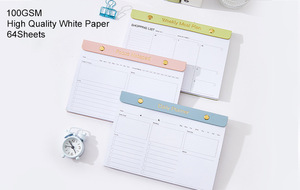 Morandi color estudiante tiempo de escritorio logotipo personalizado impreso agenda organizador Bloc de notas arrancar plan semanal papel Escritura Legal blocs de notas - Product Image 3