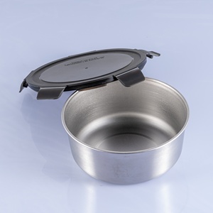 Contenedores de almacenamiento de alimentos de acero inoxidable con tapa Juego de 3 cajas de preparación de comidas Edificio de anidación 1500 ml + 800 ml + 400 ml - Product Image 5