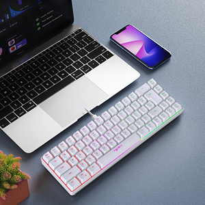 Venta al por mayor HXSJ V200 teclado de membrana de 68 teclas duradero silencioso RGB retroiluminado ABS Tipo-C Teclado mecánico para juegos para ordenador - Product Image 3