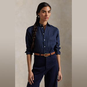 Customized Stylish Ladies Denim <strong>Tops</strong> and Blouse Long Sleeve Denim Shirts for Professional Office Wear and Casual Outfits