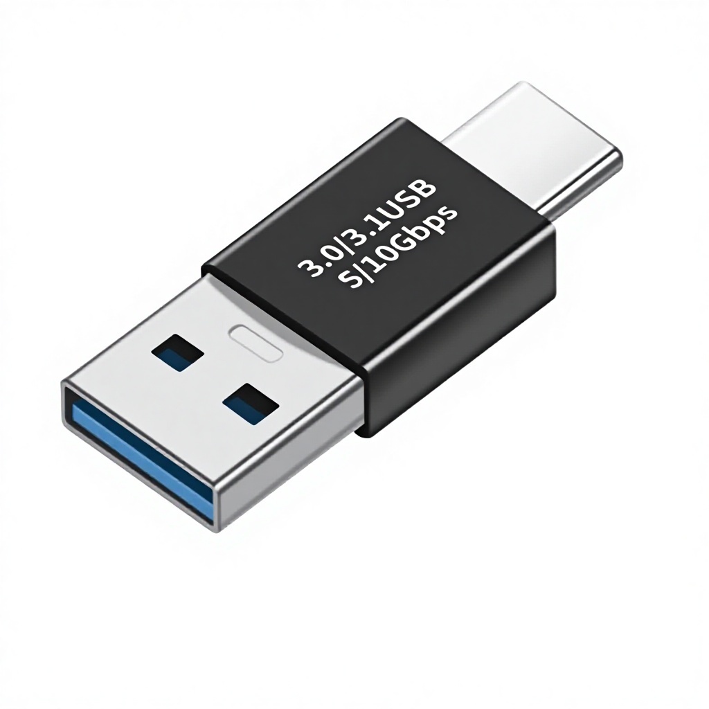USB A macho a C macho negro