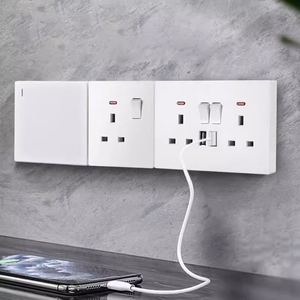 Eurotrade 86 Hidden Ultra-thin Design Switch Panel 16A Multifunctional British German Standard USB <strong>Network</strong> Socket - Product Image 3