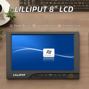 Lilliput 8-Inch 450nit 4-Wire Resistive <strong>LCD</strong> Touch Screen <strong>Monitor</strong> HDMI VGA <strong>Composite</strong> Interfaces Used for Desktop Application - Product Image 2
