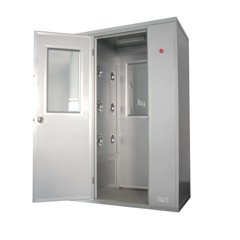 Equipo de limpieza modular sin polvo electrónico, cabina portátil, Sistema Inteligente, ducha de aire con puerta automática para sala limpia