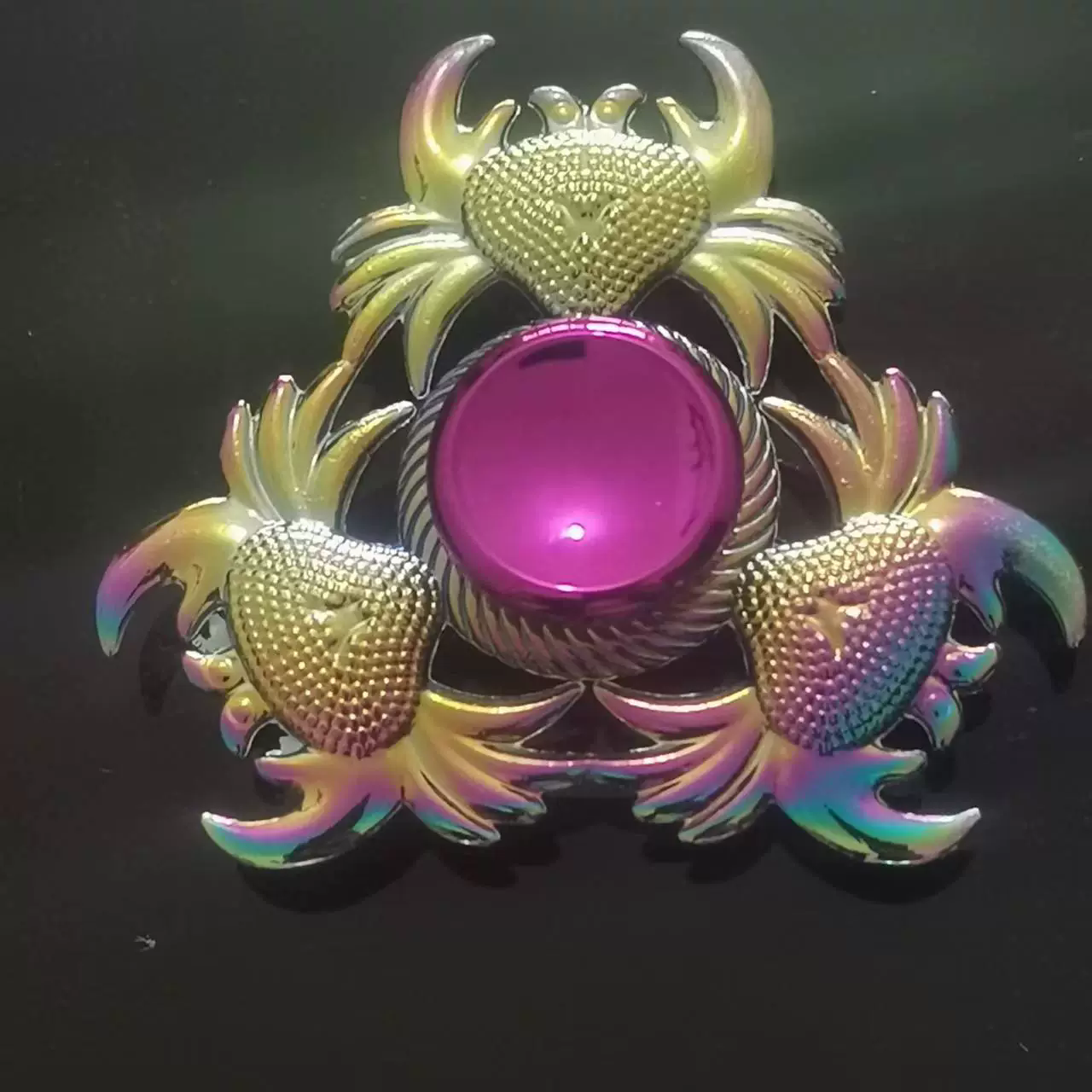 Couvercle moulé avec précision, disque rond, araignée noire
