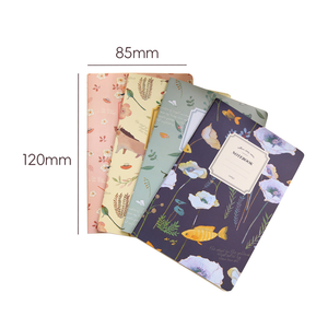 <strong>Custom</strong> <strong>Printed</strong> A7 Student <strong>Notebook</strong> with Floral Bird <strong>Design</strong> Portable <strong>Natural</strong> Paper Cover Saddle Stitching Binding Blank Notepad - Product Image 2