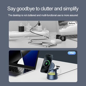 Apple cep telefonu kulaklık için manyetik 5-In-1 kablosuz şarj İzle mavi diş ses gece lambası çok fonksiyonlu kablosuz şarj - Product Image 4